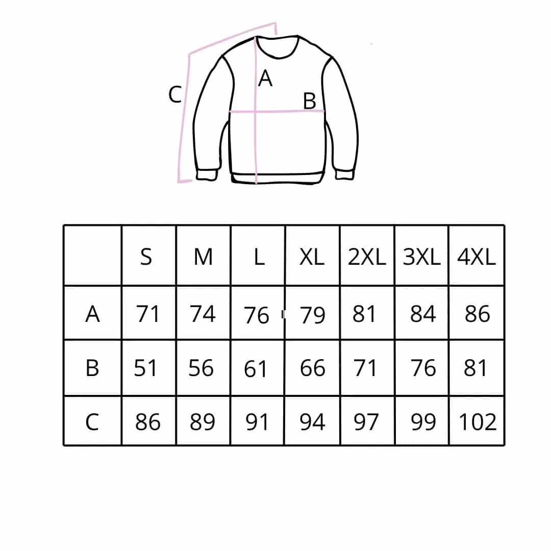 Tabela rozmiarów bluzy